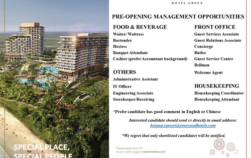 Rosewood Hotel Group - Hoiana Integrated Resort tuyển dụng